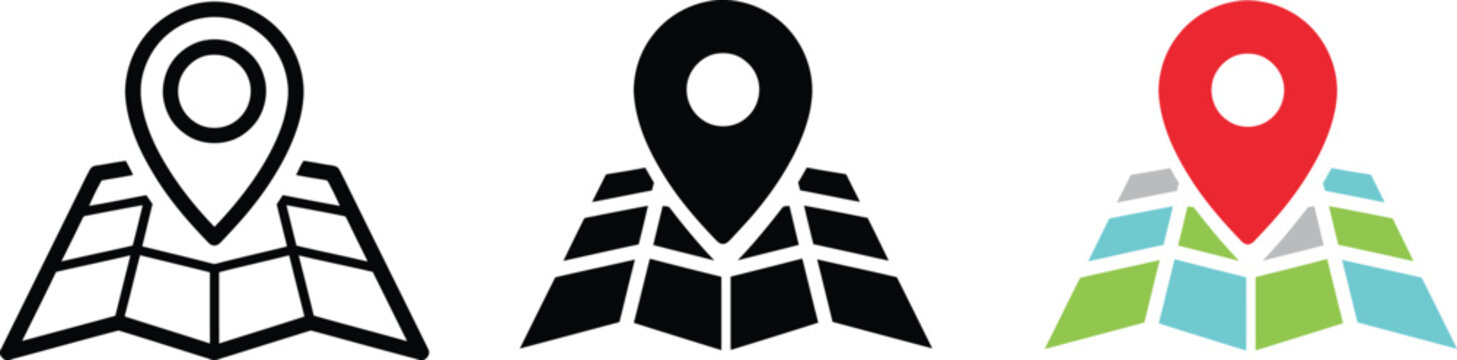 Map Location Pin Navigation Icon Set Vector Illustration