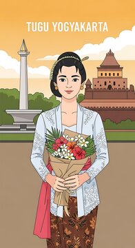 Javanese woman with Yogyakarta.
