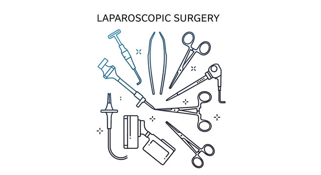 Laparoscopic Surgery Instruments Set - Medical Equipment Illustration