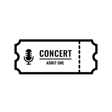 Concert ticket with microphone icon.