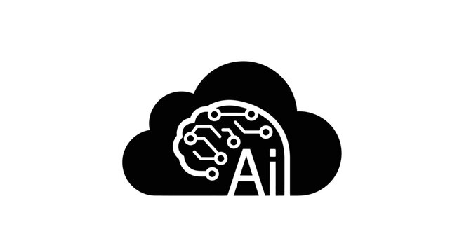 Artificial Intelligence Cloud Computing Logo.