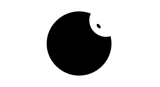 Black and white pacman logo symbol.