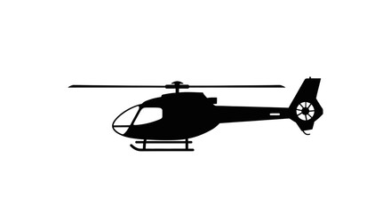 Black helicopter silhouette in flight. © aditya