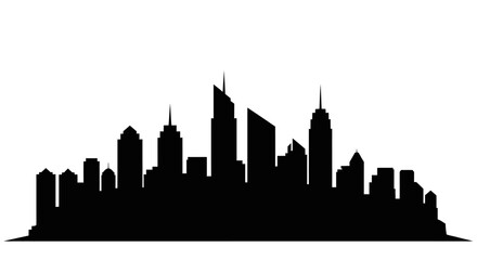 Obraz premium City skyline silhouette urban landscape.