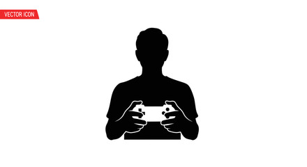 Man playing video games with controller. © febri