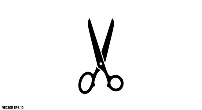 Black scissors with metal rivet.