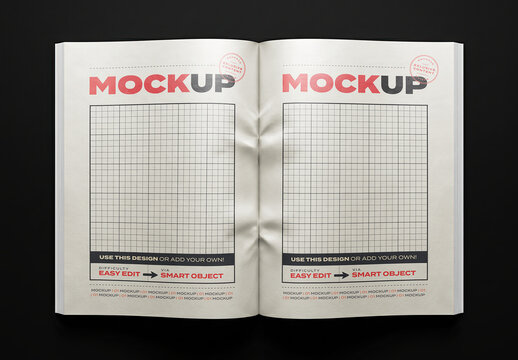 Open Magazine Brochure Mockup