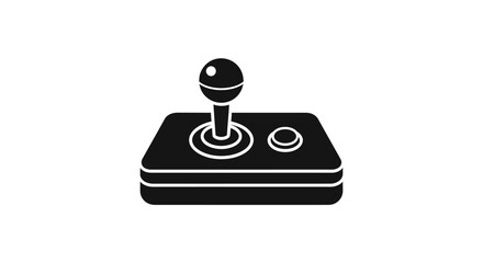 Black and white video game joystick. © via