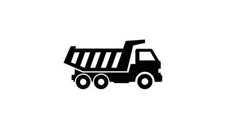 Black silhouette of a dump truck. © via