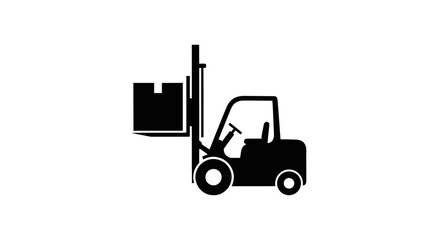 Black silhouette of a forklift truck. © via