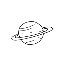Fototapeta premium Sketch drawing of the planet Saturn with rings and surface details