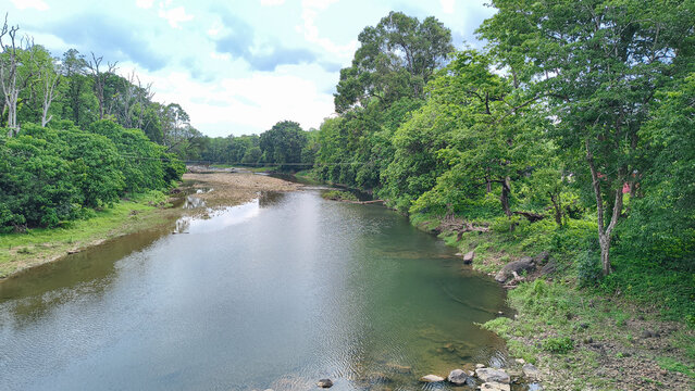 Calm Karimpuzha River in Nedumkayam Forest Malappuram Kerala India