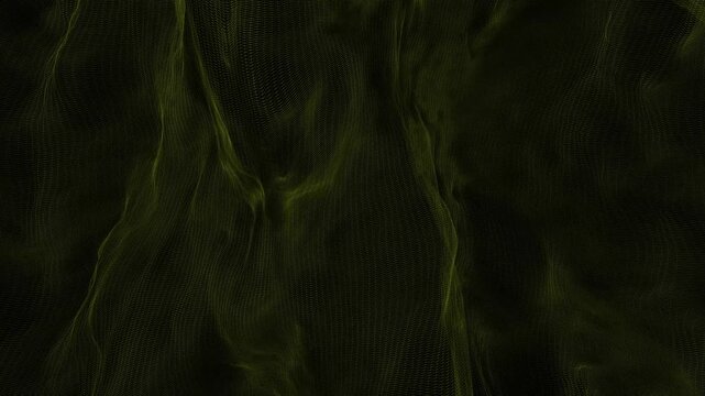 Data point wireframe structure. Dark abstract texture with subtle green vertical flowing patterns, creating a mysterious organic atmosphere