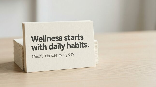 Wellness starts with daily habits motivational card