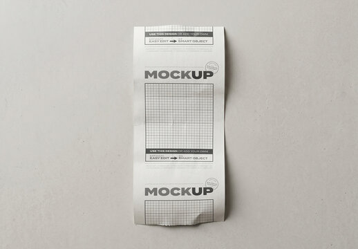 Receipt Ticket Realistic Mockup