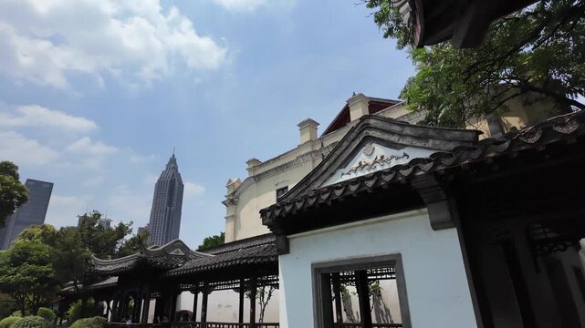 A serene traditional Chinese garden in the Xuanwu District of Nanjing, Jiangsu Province