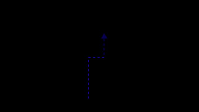 state arrow direction icon with dotted line animation. on Black background . dot arrows icon sign animated with alpha channel. white straight arrows animation. Reveal animation 4K video.