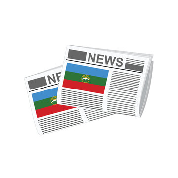 Karachay Cherkessia Newspapers News Vector Illustration