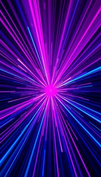 Neon Light Speed Tunnel Abstract Background