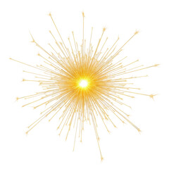 Fototapeta premium Bright yellow sparkler bursting outwards