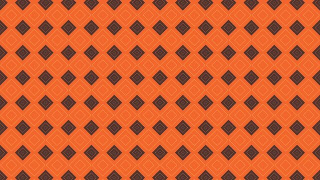 Orange Geometric Pattern with Diamonds and Squares - Abstract Background