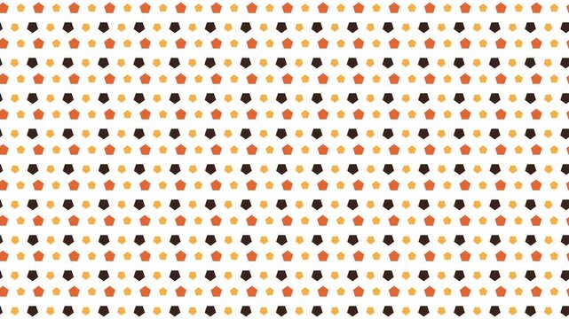 Seamless Pattern of Autumnal Pentagons and Dots on White Background