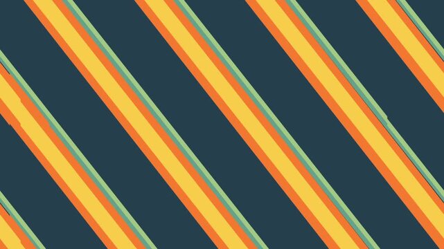 Diagonal Stripes Pattern Background - Orange and Yellow on Dark Blue