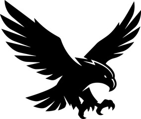 Fototapeta premium Black Eagle Silhouette Logo Vector Illustration