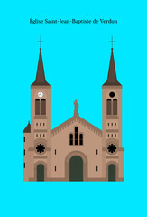 Fototapeta premium Église Saint-Jean-Baptiste de Verdun, France