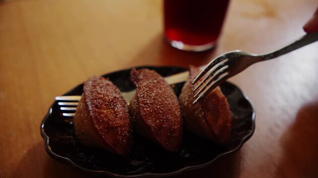 Delicious japanese maple leaf manju dessert tasting