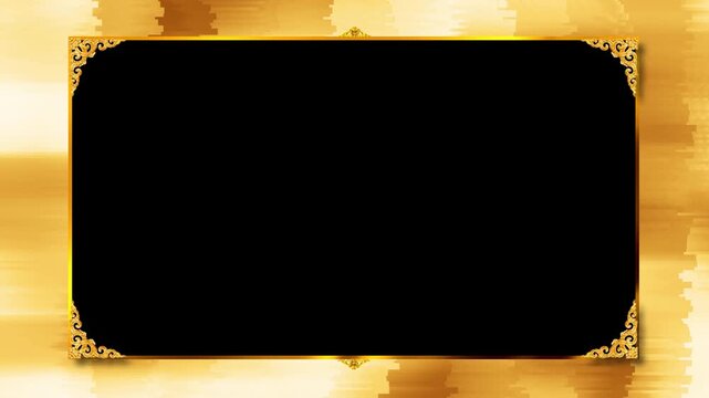 Ornate Thai Golden Frame with Abstract Gold Background
