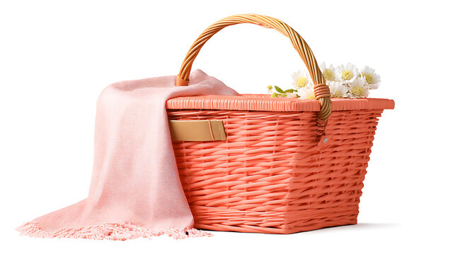 wicker basket isolated on white