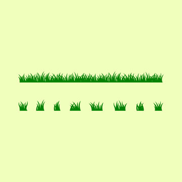 Green grass art modern style trendy design cute vector colorful background
