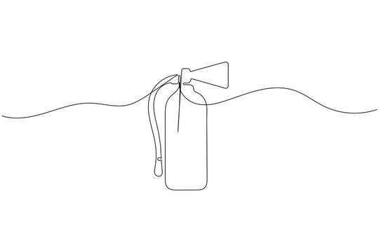 Fire extinguisher continuous one line art minimalist outline vector icon