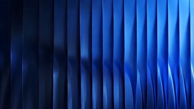 A professional sleek background showing vertical deep blue metallic slats with elegant shadows. This high resolution asset is suitable for company slides, web backdrops, or product promo.