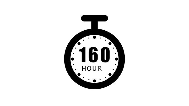 Analog clock with 160 hour o'clock isolated on white background