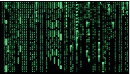 Futuristic green data stream interface design with cyber system core visualization featuring katakana elements and digital channels and cache lines © Konstantin Bolotin