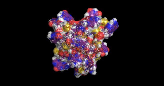 Aganirsen, antisense oligonucleotide against eye diseases, 3D molecule spinning 4K