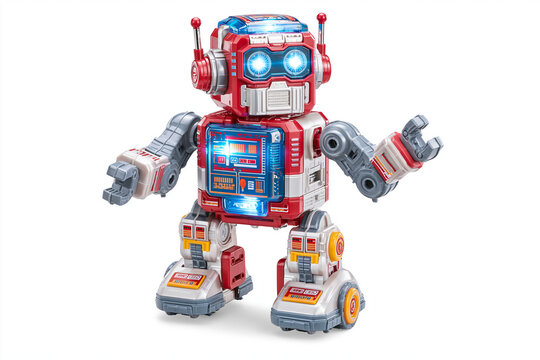 Toy Robot Isolated on White Background