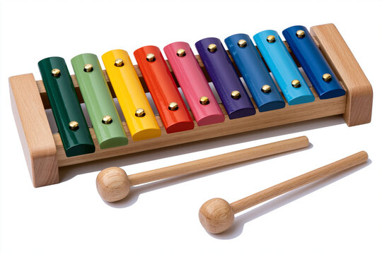 Toy Xylophone Isolated on White Background