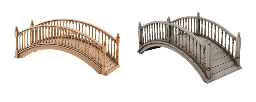 Elegant Wooden Bridges in Brown and Gray Artistic Designs