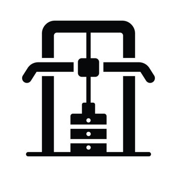 Premium glyph icon representing lat pulldown equipment for back muscle training.