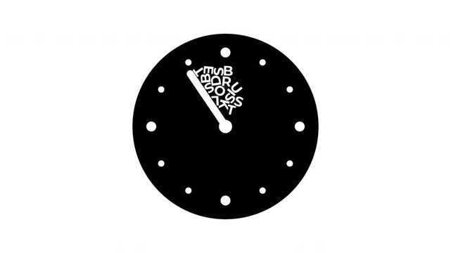 Clock hand knocking down financial problems words animation. Ideal for financial reports, business presentations, risk management topics, market analysis, investment content, corporate training.