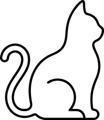 Minimalist outline drawing of a sitting cat, elegant feline silhouette, clean vector art © Pepe
