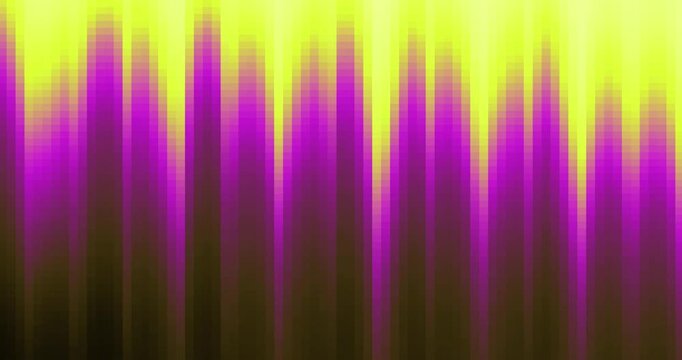 Abstract Pixelated Vertical Bars Loop with Neon Yellow and Purple Gradient