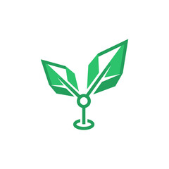 Obraz premium Digital green sprout technology icon.