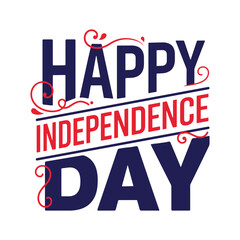 Fototapeta premium Happy independence day celebration text design Vector