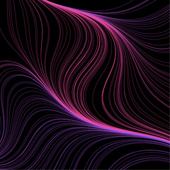 Obraz premium Abstract vector background with flowing pink, purple and indigo wavy lines