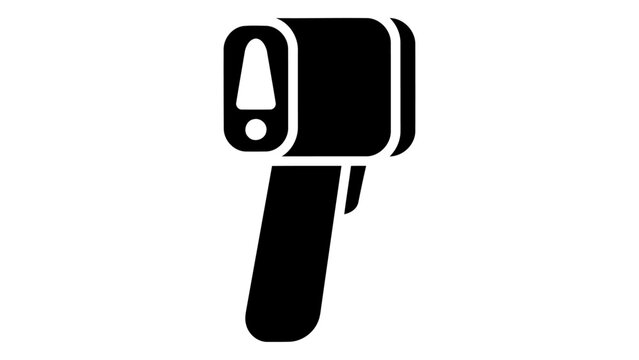 Black silhouette icon of a stud finder wall scanner, a tool used for detecting studs, pipes, and electrical wires behind