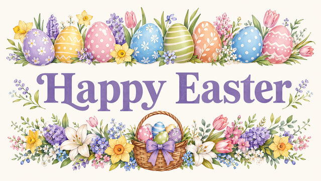 Happy Easter Floral Greeting